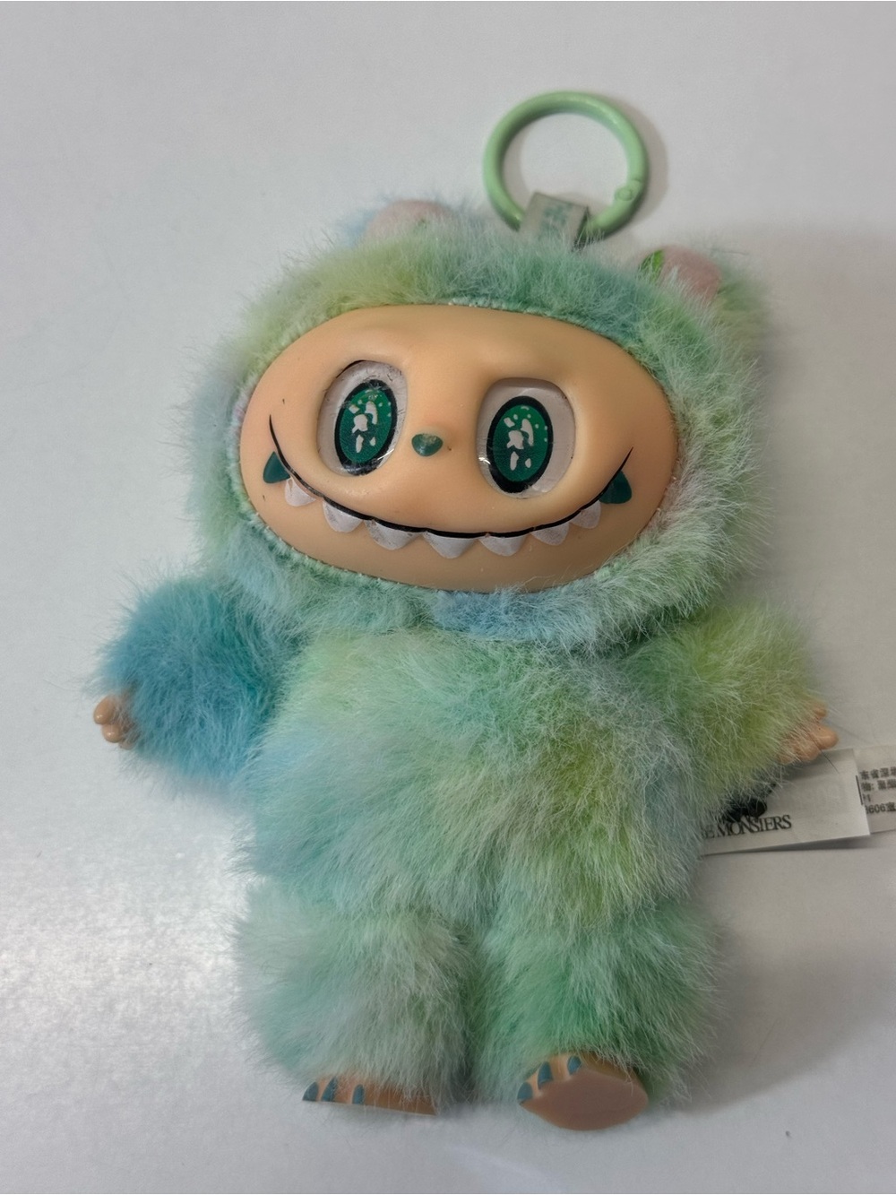 Authentic Plush the Monsters Labubu Keychain teal blue *flaws, see pictures